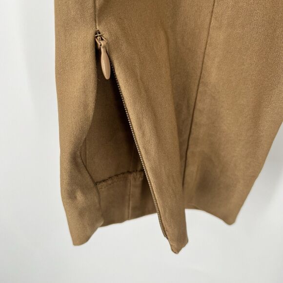 Calvin Klein Pants Womens Tan Skinny Leg Pull On Stretch Mid Rise Ankle Zip L - Picture 4 of 7